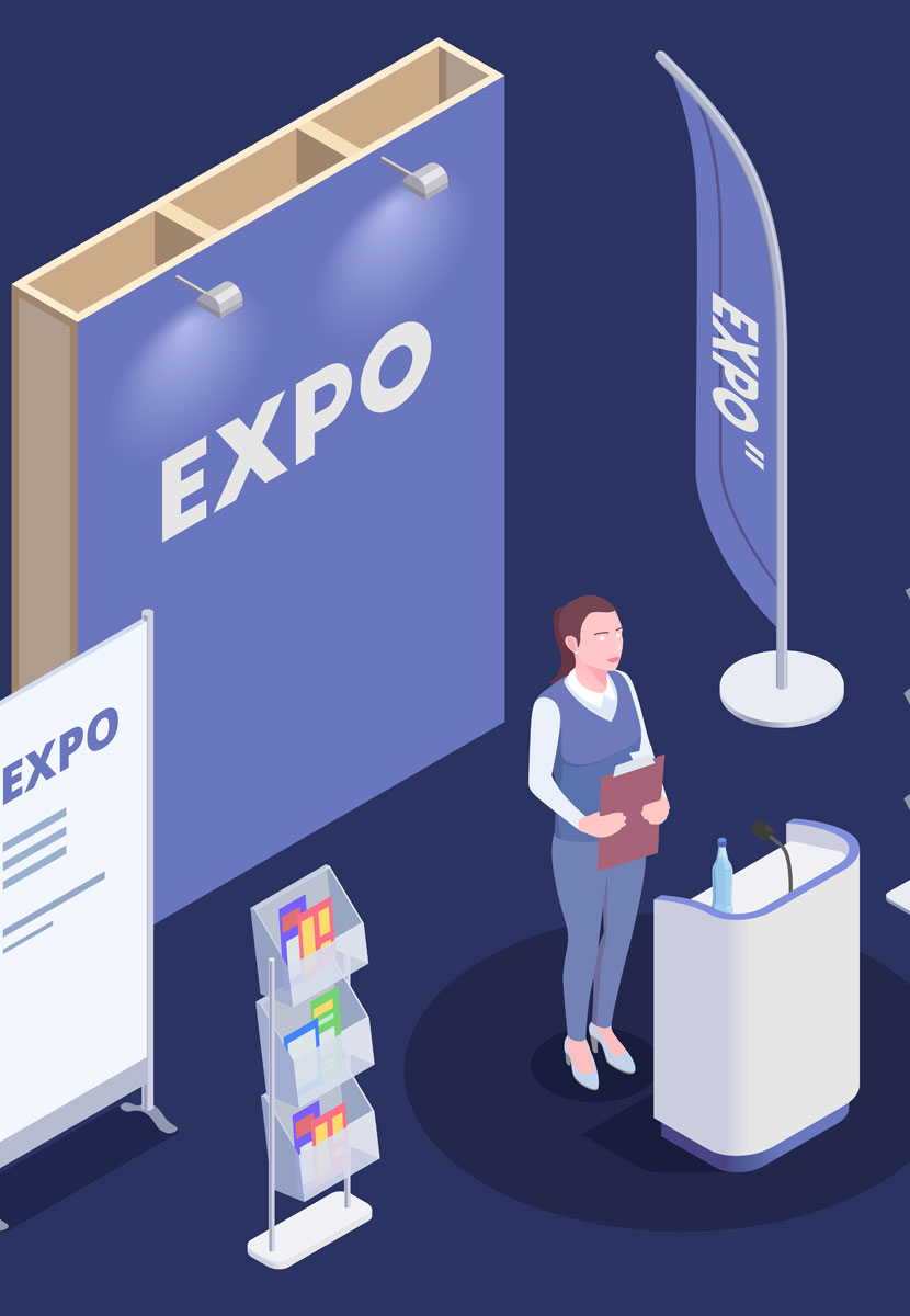 Tipos de papel de parede ideais para stands